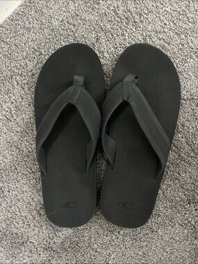 Black Oneill  Flip Flop Sandals - Logo on Footbed